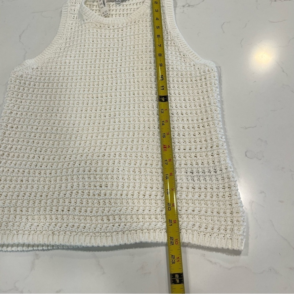 NWT Madewell Cream Crocheted Lightweight Cotton Sweater Tank Medium - Picture 9 of 12